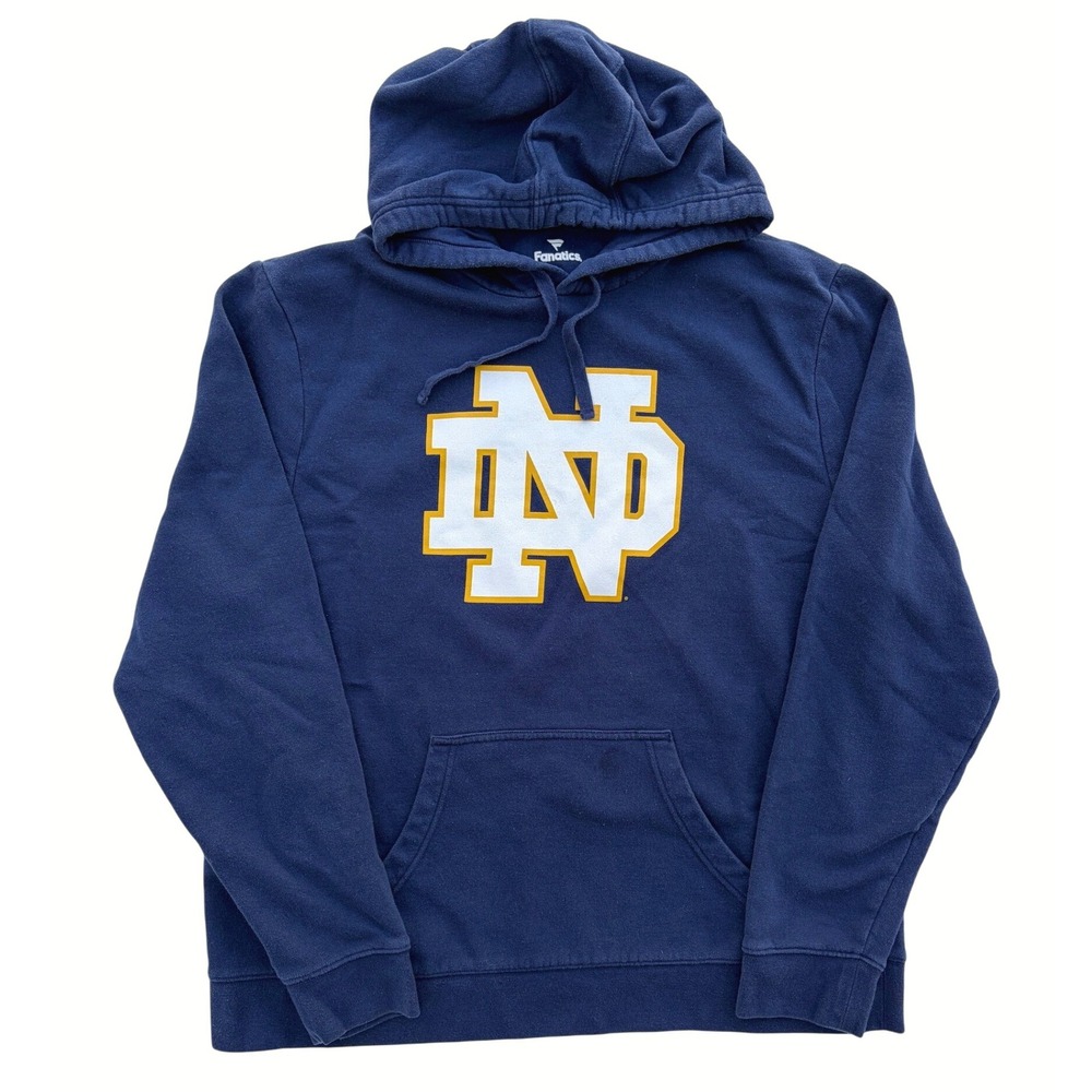 Fanatics Notre Dame Fighting Irish Hoodie Mens XL Navy Blue Pullover Sweatshirt
